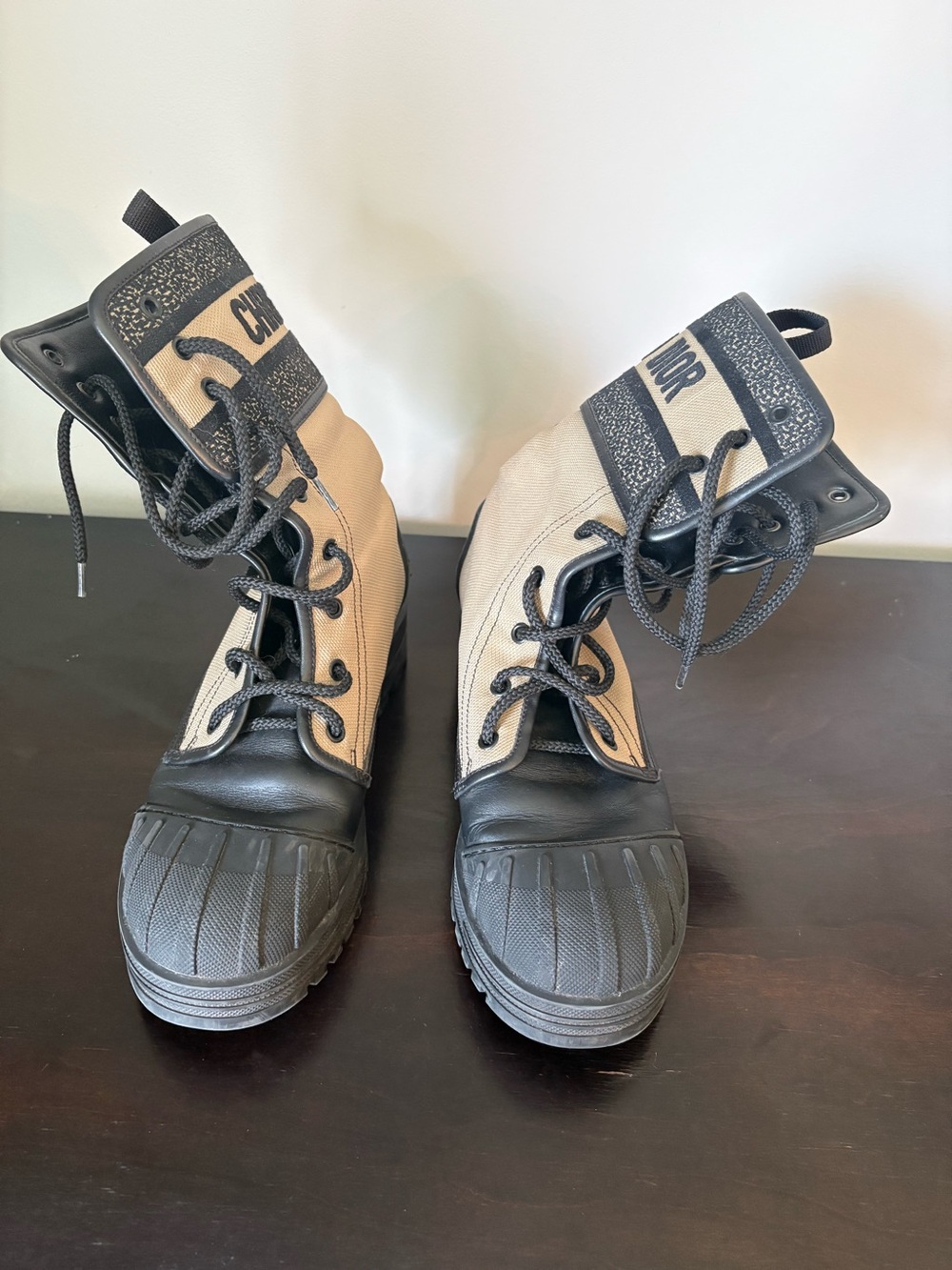 Christian Dior D-Major Canvas Combat Boots